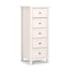 Maine Surf White 5 Drawer Wooden Tall Chest