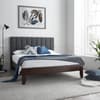 Dallas Grey Wooden and Fabric Bed Frame