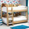 Domino Maple and White Finish Wooden and Metal Kids Storage Bunk Bed Frame - 3ft Single