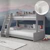 Domino Light Grey Triple Sleeper with 2 Noah Mattresses Included