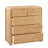 Curve Oak 3+2 Drawer Wooden Chest