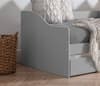 Elba Dove Grey Wooden Day Bed with Guest Bed Trundle Frame