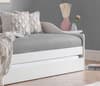 Elba White Wooden Day Bed with Guest Bed Trundle Frame - 3FT Single
