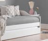 Elba White Wooden Day Bed with Guest Bed Trundle Frame