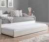 Elba White Wooden Day Bed with Guest Bed Trundle Frame - 3FT Single