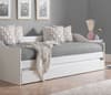 Elba White Wooden Day Bed with Guest Bed Trundle Frame - 3FT Single