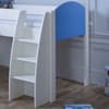 Eli White and Blue Wooden Mid Sleeper with Desk