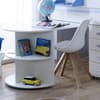 Eli White and Blue Wooden Mid Sleeper with Desk and Chest