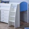 Eli White and Blue Wooden Mid Sleeper with Desk and Chest