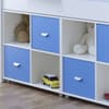 Eli White and Blue Wooden Mid Sleeper with Two Shelving Units - EU Single