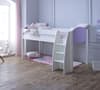 Eli White and Lilac Wooden Mid Sleeper