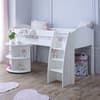 Eli White Wooden Mid Sleeper with Desk