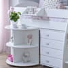 Eli White Wooden Mid Sleeper with Desk and Chest