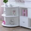 Eli White Wooden Mid Sleeper with Desk and Shelving Unit