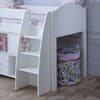 Eli White Wooden Mid Sleeper with Desk and Shelving Unit