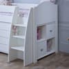 Eli White Wooden Mid Sleeper with Desk, Chest and Shelving Unit