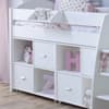 Eli White Wooden Mid Sleeper with Two Shelving Units