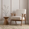 Ellwood Cream and Oak Fabric Armchair