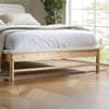 Emmi White Boucle and Oak Wooden Bed