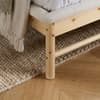 Emmi White Boucle and Oak Wooden Bed