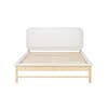 Emmi White Boucle and Oak Wooden Bed
