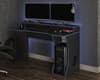 Enzo Black and Blue Wooden Gaming Desk