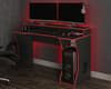 Enzo Black and Red Wooden Gaming Desk