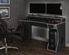 Enzo Black and Silver Wooden Gaming Desk