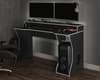 Enzo Black and Silver Wooden Gaming Desk