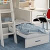 Estella White Wooden High Sleeper with Desk and Grey Futon