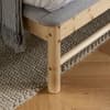 Ezra Grey Fabric and Oak Wooden Bed