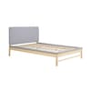 Ezra Grey Fabric and Oak Wooden Bed
