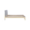 Ezra Grey Fabric and Oak Wooden Bed