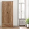 Stockwell Rustic Oak Wooden 2 Door Combination Wardrobe