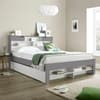 Fabio Grey and White Wooden 2 Drawer Bookcase Storage Bed