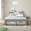 Fabio Grey and White Wooden 2 Drawer Bookcase Storage Bed