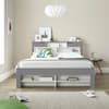 Fabio Grey and White Wooden Bookcase Storage Bed