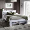 Fabio White Wooden Bookcase Storage Bed