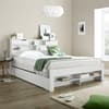 Fabio White Wooden 2 Drawer Bookcase Storage Bed Frame Only - 4ft6 Double