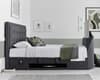 Falstone Slate Grey Fabric Ottoman Electric Media TV Bed