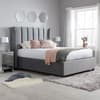 Fenton Grey Velvet Fabric Ottoman Bed