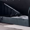 Flintstone Onyx Dark Grey Velvet Ottoman Electric TV Bed - 5ft King Size