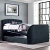 Flintstone Onyx Dark Grey Velvet Ottoman Electric TV Bed