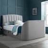 Flintstone Plume Light Grey Velvet Ottoman Electric TV Bed 