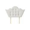 Florence Buttoned White Fabric Headboard