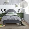 Football Grey Velvet Kids Bed with Noah Mattress Included