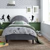 Football Grey Velvet Kids Bed