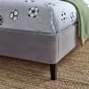 Football Grey Velvet Kids Bed with Noah Mattress Included