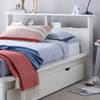 Fraser White Wooden Bookcase Bed with Drawer