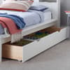 Fraser White Wooden Bookcase Bed with Drawer